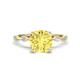 1 - Nuria 3.30 ctw Cushion Shape Created Yellow Sapphire (8.00 mm) accented Natural Diamonds Engagement Ring 