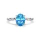 1 - Nuria 2.61 ctw Oval Shape Blue Topaz (9X7 mm) accented Natural Diamonds Engagement Ring 