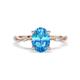 1 - Nuria 2.61 ctw Oval Shape Blue Topaz (9X7 mm) accented Natural Diamonds Engagement Ring 