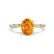 1 - Nuria 1.81 ctw Oval Shape Citrine (9X7 mm) accented Natural Diamonds Engagement Ring 