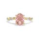 1 - Nuria 1.76 ctw Oval Shape Morganite (9X7 mm) accented Natural Diamonds Engagement Ring 