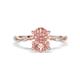 1 - Nuria 1.76 ctw Oval Shape Morganite (9X7 mm) accented Natural Diamonds Engagement Ring 