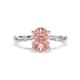 1 - Nuria 1.76 ctw Oval Shape Morganite (9X7 mm) accented Natural Diamonds Engagement Ring 