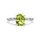 1 - Nuria 2.11 ctw Oval Shape Peridot (9X7 mm) accented Natural Diamonds Engagement Ring 