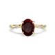 1 - Nuria 2.31 ctw Oval Shape Red Garnet (9X7 mm) accented Natural Diamonds Engagement Ring 