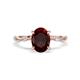 1 - Nuria 2.31 ctw Oval Shape Red Garnet (9X7 mm) accented Natural Diamonds Engagement Ring 