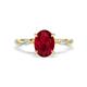 1 - Nuria 2.61 ctw Oval Shape Created Ruby (9X7 mm) accented Natural Diamonds Engagement Ring 