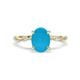 1 - Nuria 1.61 ctw Oval Shape Turquoise (9X7 mm) accented Natural Diamonds Engagement Ring 