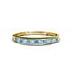 1 - Aqilia 0.75 ctw Blue Topaz and Lab Grown Diamond 2.00 mm Wedding Band 