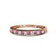 1 - Aqilia 0.75 ctw Rhodolite Garnet and Lab Grown Diamond 2.00 mm Wedding Band 