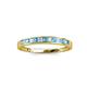 2 - Aqilia 0.75 ctw Blue Topaz and Lab Grown Diamond 2.00 mm Wedding Band 