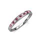 3 - Aqilia 0.75 ctw Rhodolite Garnet and Lab Grown Diamond 2.00 mm Wedding Band 