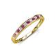 3 - Aqilia 0.75 ctw Rhodolite Garnet and Lab Grown Diamond 2.00 mm Wedding Band 