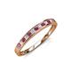 3 - Aqilia 0.75 ctw Rhodolite Garnet and Lab Grown Diamond 2.00 mm Wedding Band 