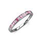 3 - Aqilia 0.71 ctw Pink Tourmaline and Lab Grown Diamond 2.00 mm Wedding Band 