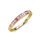 3 - Aqilia 0.71 ctw Pink Tourmaline and Lab Grown Diamond 2.00 mm Wedding Band 
