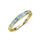 3 - Aqilia 0.75 ctw Blue Topaz and Lab Grown Diamond 2.00 mm Wedding Band 