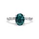 1 - Nuria 2.36 ctw Oval Shape London Blue Topaz (9X7 mm) accented Natural Diamonds Engagement Ring 