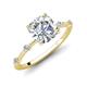 3 - Nuria 2.26 ctw Cushion Shape Moissanite (8.00 mm) accented Natural Diamonds Engagement Ring 