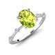 3 - Nuria 2.11 ctw Oval Shape Peridot (9X7 mm) accented Natural Diamonds Engagement Ring 