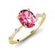 3 - Nuria 1.76 ctw Oval Shape Pink Tourmaline (9X7 mm) accented Natural Diamonds Engagement Ring 