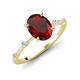 3 - Nuria 2.31 ctw Oval Shape Red Garnet (9X7 mm) accented Natural Diamonds Engagement Ring 