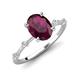 3 - Nuria 2.41 ctw Oval Shape Rhodolite Garnet (9X7 mm) accented Natural Diamonds Engagement Ring 