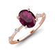 3 - Nuria 2.41 ctw Oval Shape Rhodolite Garnet (9X7 mm) accented Natural Diamonds Engagement Ring 