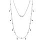 1 - Belina 0.56 ctw (17 Stn/2mm) Round Red Garnet and Lab Grown Diamond Drop Station Necklace 