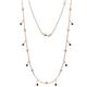 1 - Belina 0.56 ctw (17 Stn/2mm) Round Red Garnet and Lab Grown Diamond Drop Station Necklace 