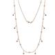 1 - Belina 0.56 ctw (17 Stn/2mm) Round Rhodolite Garnet and Lab Grown Diamond Drop Station Necklace 