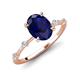 3 - Nuria 2.31 ctw Oval Shape Created Blue Sapphire (9X7 mm) accented Natural Diamonds Engagement Ring 