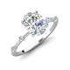 3 - Nuria 2.01 ctw Oval Shape Moissanite (9X7 mm) accented Natural Diamonds Engagement Ring 