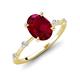 3 - Nuria 2.61 ctw Oval Shape Created Ruby (9X7 mm) accented Natural Diamonds Engagement Ring 