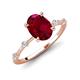 3 - Nuria 2.61 ctw Oval Shape Created Ruby (9X7 mm) accented Natural Diamonds Engagement Ring 