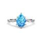 1 - Nuria 1.76 ctw Pear Shape Blue Topaz  (9X6 mm) accented Natural Diamonds Engagement Ring 