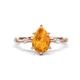 1 - Nuria 1.31 ctw Pear Shape Citrine  (9X6 mm) accented Natural Diamonds Engagement Ring 