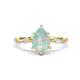 1 - Nuria 0.78 ctw Pear Shape Opal  (9X6 mm) accented Natural Diamonds Engagement Ring 