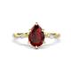 1 - Nuria 1.71 ctw Pear Shape Red Garnet  (9X6 mm) accented Natural Diamonds Engagement Ring 