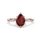 1 - Nuria 1.71 ctw Pear Shape Red Garnet  (9X6 mm) accented Natural Diamonds Engagement Ring 