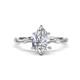 1 - Nuria 1.41 ctw Pear Shape Moissanite  (9X6 mm) accented Natural Diamonds Engagement Ring 