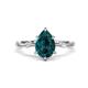 1 - Nuria 1.76 ctw Pear Shape London Blue Topaz  (9X6 mm) accented Natural Diamonds Engagement Ring 