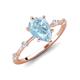 3 - Nuria 1.31 ctw Pear Shape Aquamarine  (9X6 mm) accented Natural Diamonds Engagement Ring 