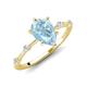 3 - Nuria 1.31 ctw Pear Shape Aquamarine  (9X6 mm) accented Natural Diamonds Engagement Ring 