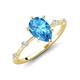 3 - Nuria 1.76 ctw Pear Shape Blue Topaz  (9X6 mm) accented Natural Diamonds Engagement Ring 