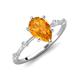 3 - Nuria 1.31 ctw Pear Shape Citrine  (9X6 mm) accented Natural Diamonds Engagement Ring 