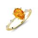 3 - Nuria 1.31 ctw Pear Shape Citrine  (9X6 mm) accented Natural Diamonds Engagement Ring 