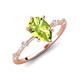 3 - Nuria 1.61 ctw Pear Shape Peridot  (9X6 mm) accented Natural Diamonds Engagement Ring 