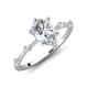 3 - Nuria 1.41 ctw Pear Shape Moissanite  (9X6 mm) accented Natural Diamonds Engagement Ring 