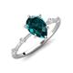 3 - Nuria 1.76 ctw Pear Shape London Blue Topaz  (9X6 mm) accented Natural Diamonds Engagement Ring 